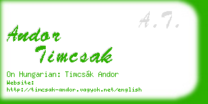 andor timcsak business card