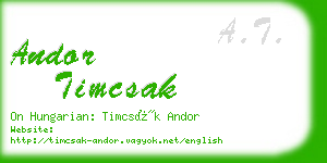 andor timcsak business card